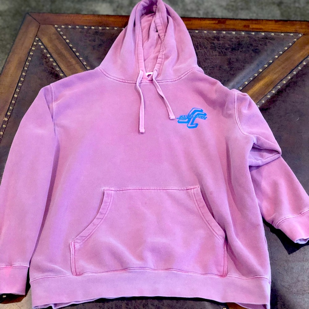 Santa Cruz Oversized Burgundy Graphic Hoodie